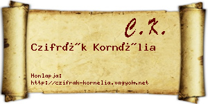 Czifrák Kornélia névjegykártya